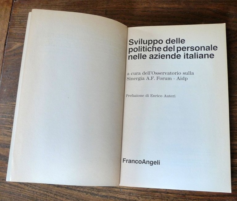 SVILUPPO DELLE POLITICHE DEL PERSONALE NELLE AZIENDE ITALIANE,1995[RISORSE UMANE