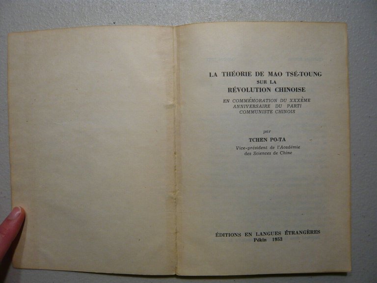 Tchen Po-ta,LA THEORIE DE MAO TSE-TOUNG SUR LA REVOLUTION CHINOISE, …