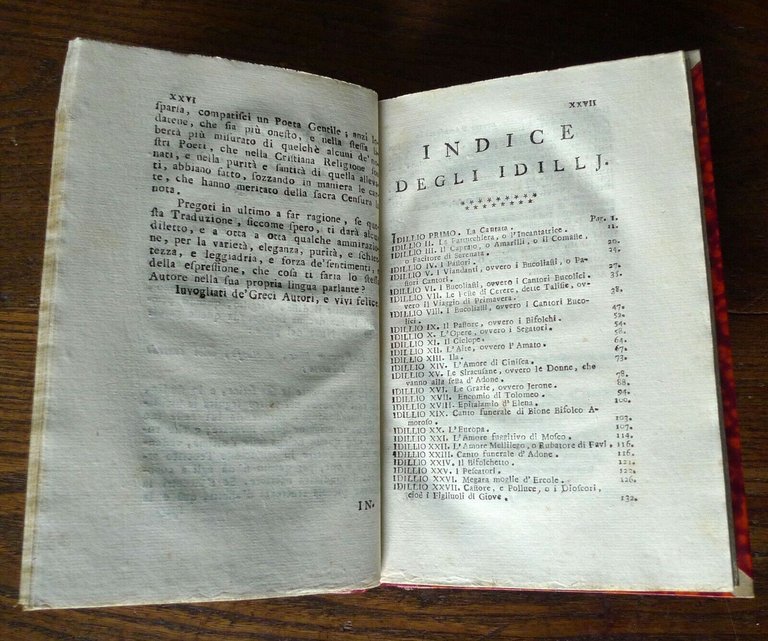 TEOCRITO VOLGARIZZATO DA ANTON MARIA SALVINI,1754 BELLOTTI[IDILLI,poesia