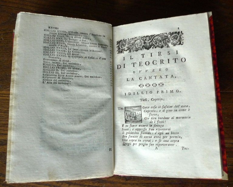TEOCRITO VOLGARIZZATO DA ANTON MARIA SALVINI,1754 BELLOTTI[IDILLI,poesia