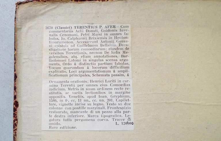 TERENTIUS AFER,commentariis Aelii Donati,COMOEDIAE,1586 Grifio[Terenzio,Commedie