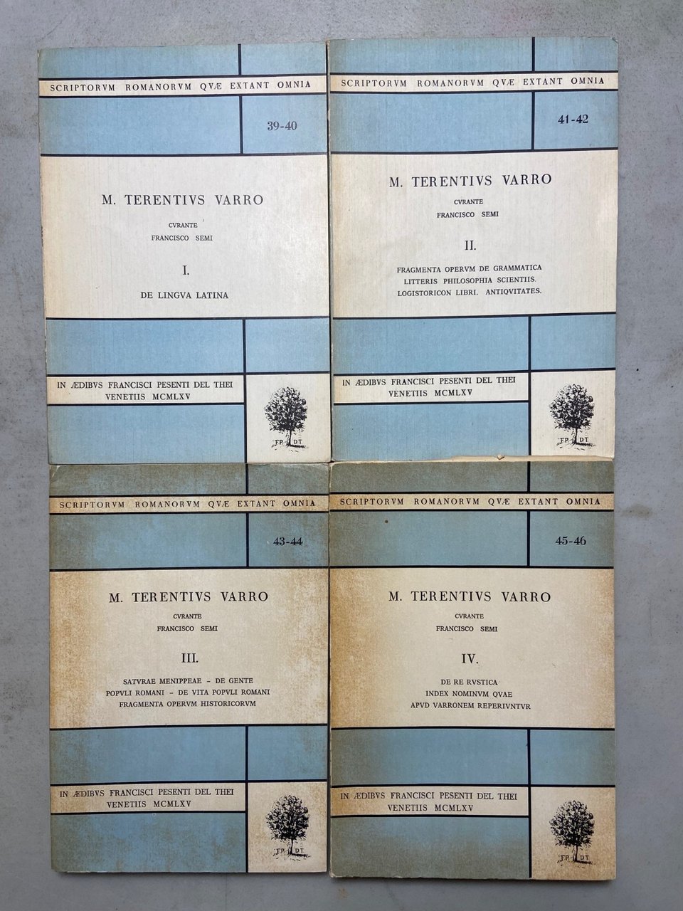 Terentius Varro,DE LINGUA LATINA,DE RE USTICA,DE GENTE POPULI ROMANI...,1965 | Immagine principale