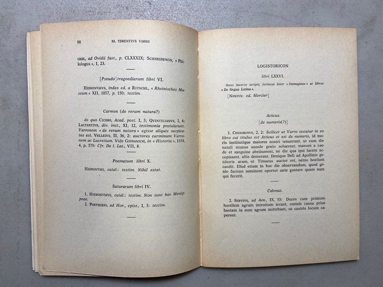 Terentius Varro,DE LINGUA LATINA,DE RE USTICA,DE GENTE POPULI ROMANI...,1965 | Immagine Gallery 5