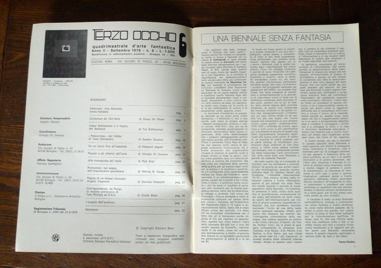 TERZO OCCHIO n.6 1976.QUADRIMESTRALE D'ARTE FANTASTICA[art brut,Pozzati,Cagnone | Immagine Gallery 2