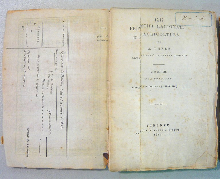 Thaer,PRINCIPI RAGIONATI D’AGRICOLTURA,1818[Biblioteca dell’agricoltore