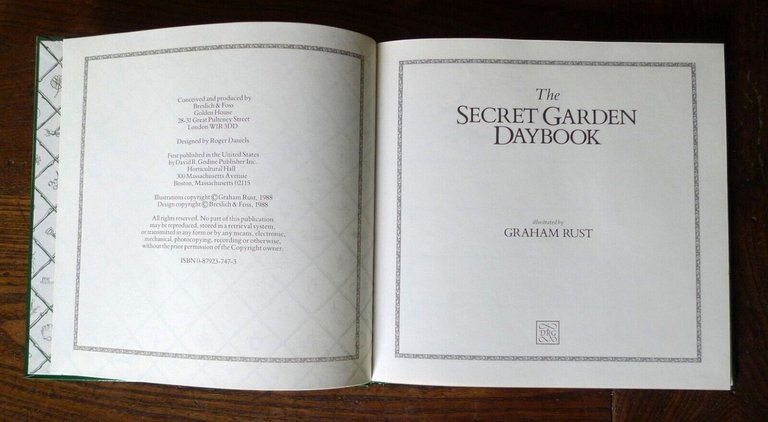 THE SECRET GARDEN DAYBOOK.ILLUSTRATED BY GRAHAM RUST,'88[giardino,illustrazioni