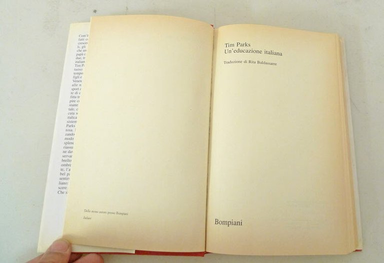 Tim Parks,UN'EDUCAZIONE ITALIANA,1996 Bompiani[sociologia,scuola