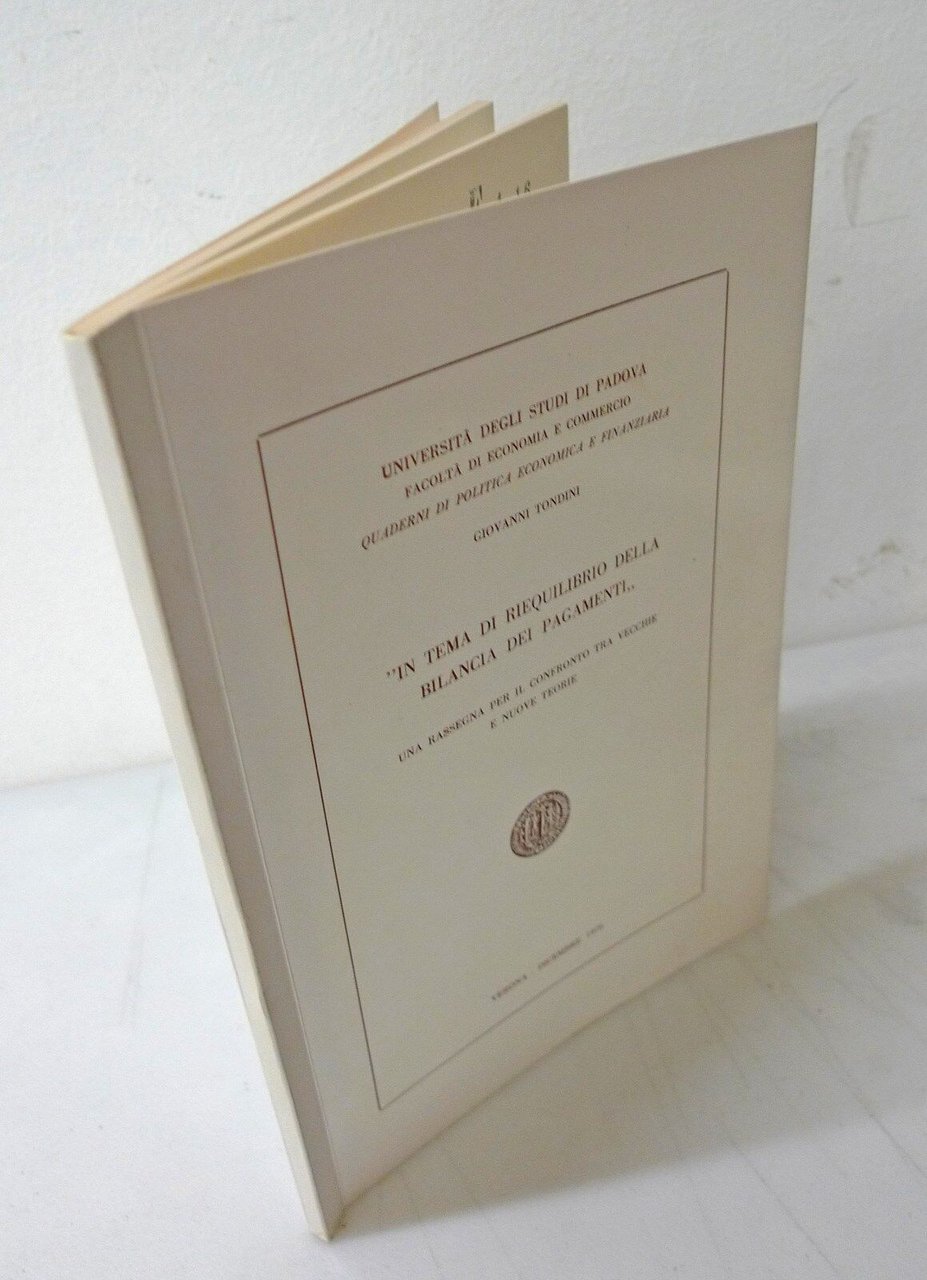 Tondini,IN TEMA DI RIEQUILIBRIO DELLA BILANCIA DEI PAGAMENTI,'76[teorie,economia