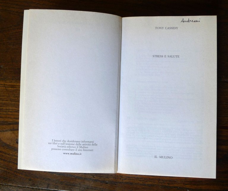 Tony Cassidy,STRESS E SALUTE,2002 il Mulino[psicologia | Immagine Gallery 3