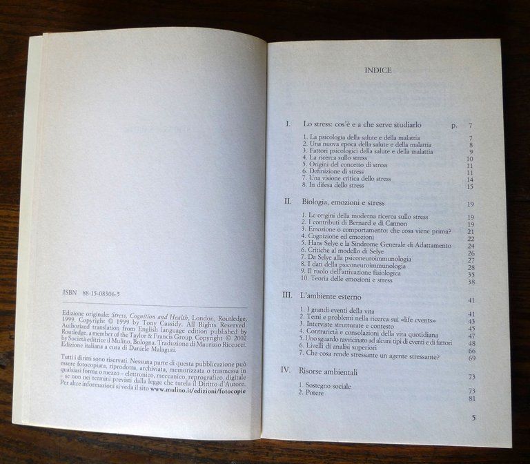Tony Cassidy,STRESS E SALUTE,2002 il Mulino[psicologia | Immagine Gallery 4