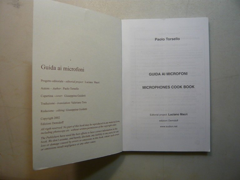 Torsello,GUIDA AI MICROFONI.Microphones cook book,Demidoff, 2002[Shure,Milab