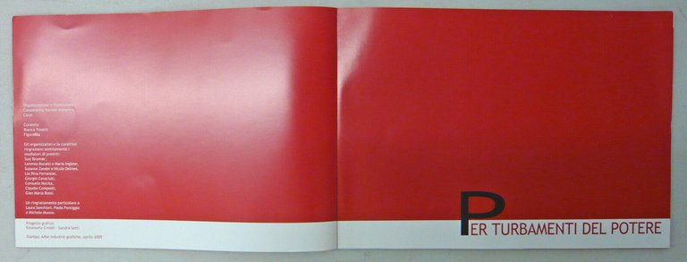 Tosatti,PERTURBAMENTI DEL POTERE,2009 Carpi[catalogo mostra,arte contemporanea