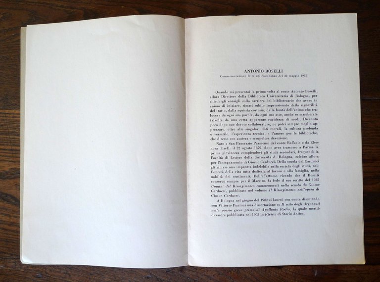 Toschi,ANTONIO BOSELLI.COMMEMORAZIONE LETTA NELL'ADUNANZA DEL 22 MAG.1955[storia | Immagine Gallery 3