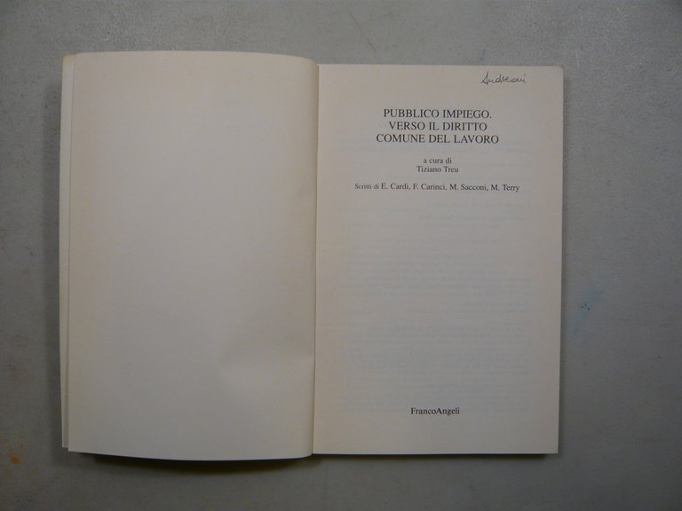 Treu,PUBBLICO IMPIEGO.Verso il diritto del lavoro,Franco Angeli 1993