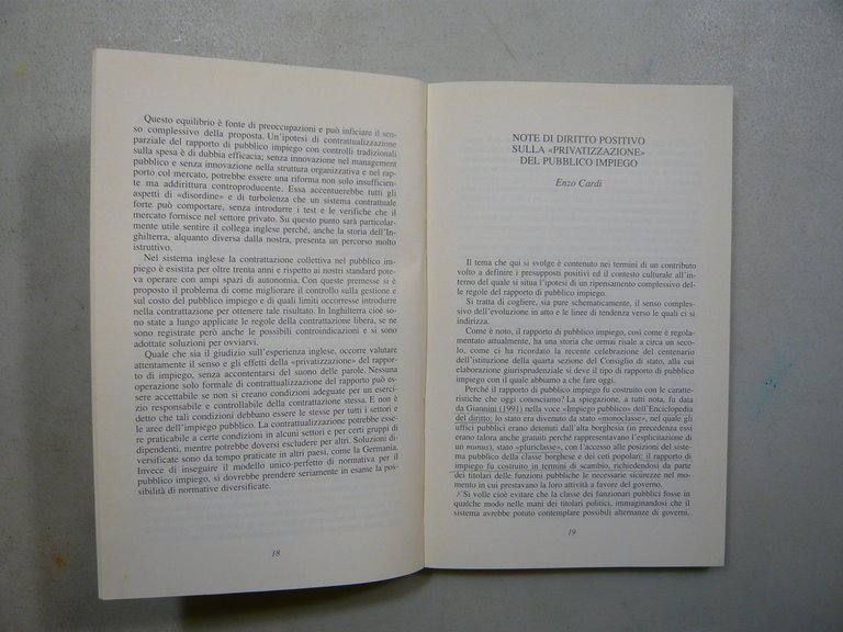 Treu,PUBBLICO IMPIEGO.Verso il diritto del lavoro,Franco Angeli 1993