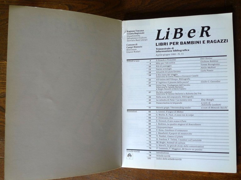 Trimestrale LIBER.LIBRI PER BAMBINI E RAGAZZI nn.1-21 1988-1993+ QUADERNI n.1