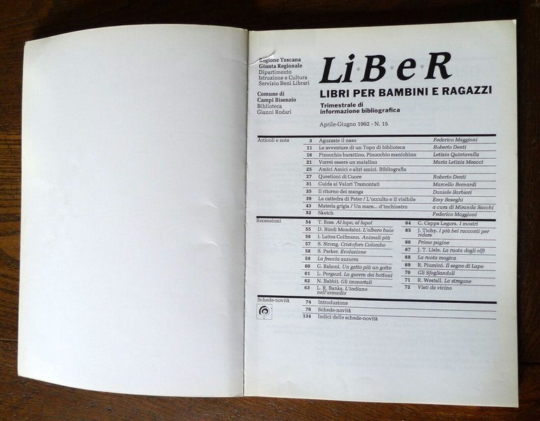 Trimestrale LIBER.LIBRI PER BAMBINI E RAGAZZI nn.1-21 1988-1993+ QUADERNI n.1