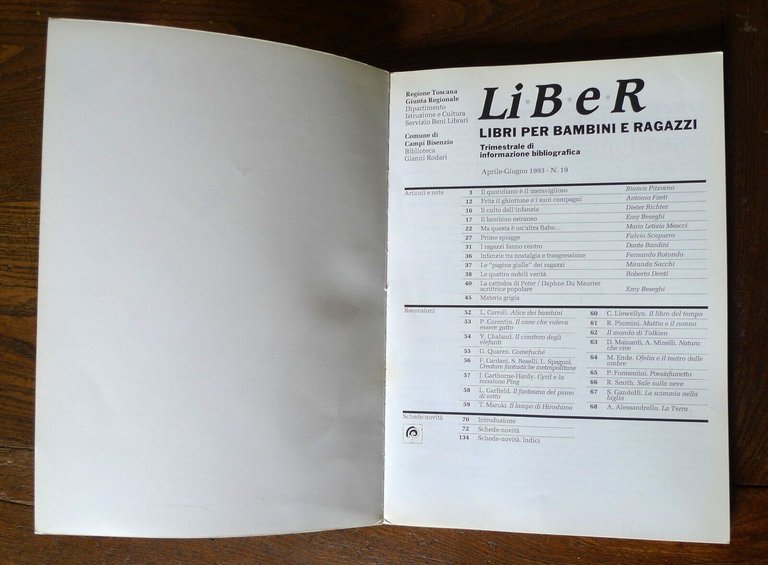 Trimestrale LIBER.LIBRI PER BAMBINI E RAGAZZI nn.1-21 1988-1993+ QUADERNI n.1