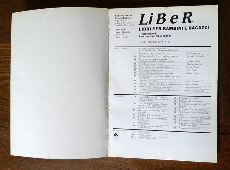 Trimestrale LIBER.LIBRI PER BAMBINI E RAGAZZI nn.1-21 1988-1993+ QUADERNI n.1