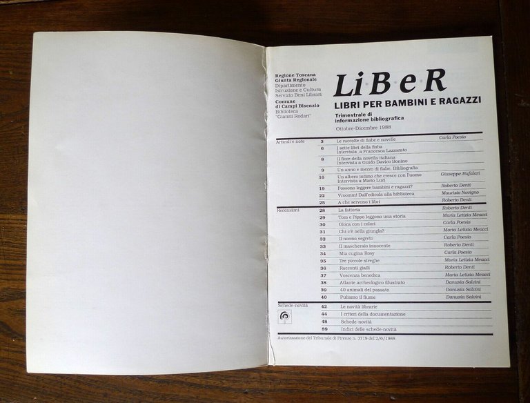 Trimestrale LIBER.LIBRI PER BAMBINI E RAGAZZI nn.1-21 1988-1993+ QUADERNI n.1