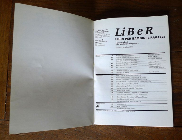 Trimestrale LIBER.LIBRI PER BAMBINI E RAGAZZI nn.1-21 1988-1993+ QUADERNI n.1