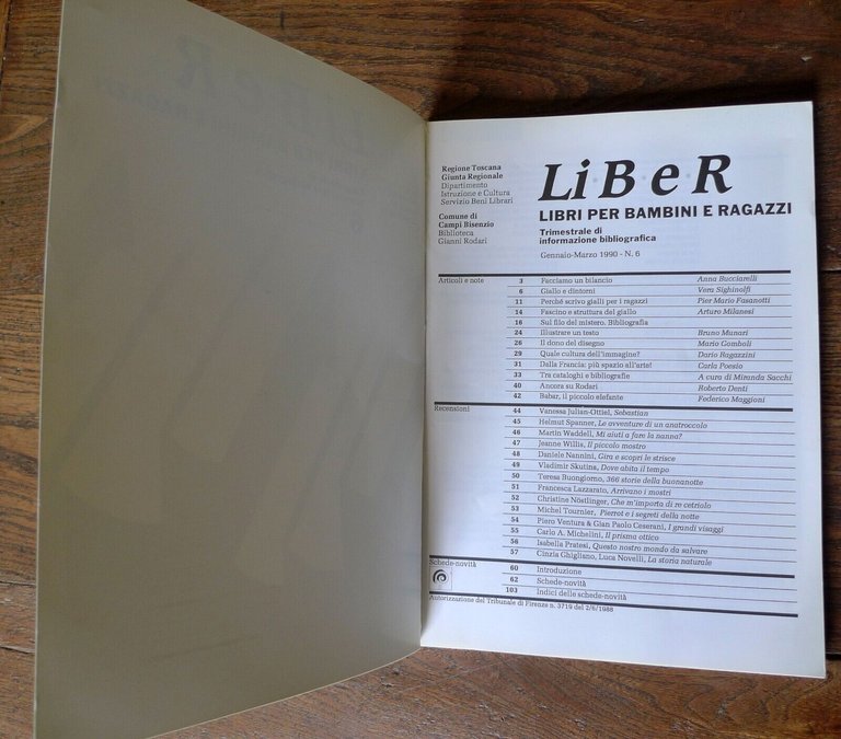 Trimestrale LIBER.LIBRI PER BAMBINI E RAGAZZI nn.1-21 1988-1993+ QUADERNI n.1