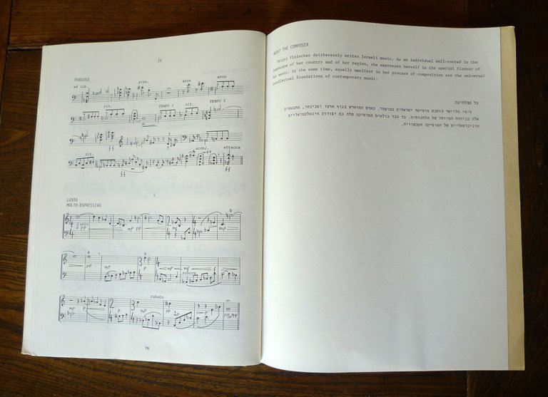 TSIPPI FLEISCHER,MUSIC FOR SMALL ENSEMBLE,1988[musica,spartiti,Israele