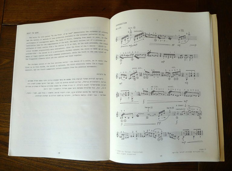 TSIPPI FLEISCHER,MUSIC FOR SMALL ENSEMBLE,1988[musica,spartiti,Israele