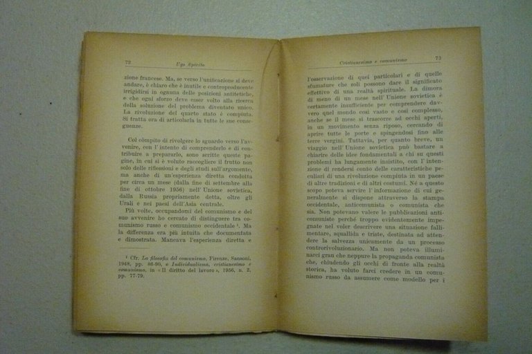 Ugo Spirito, CRISTIANESIMO E COMUNISMO, G.C. Sansoni Editore, Firenze, 1958