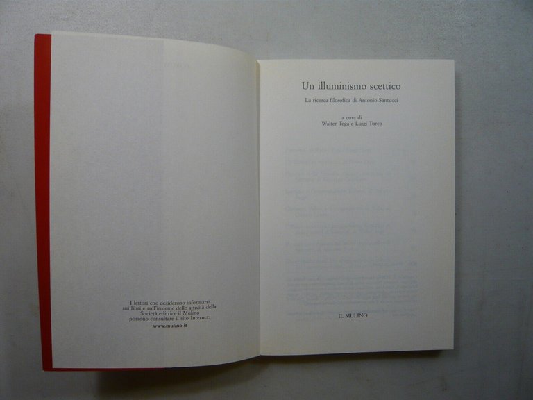 UN ILLUMINISMO SCETTICO La ricerca filosofica di Antonio Santucci,2008