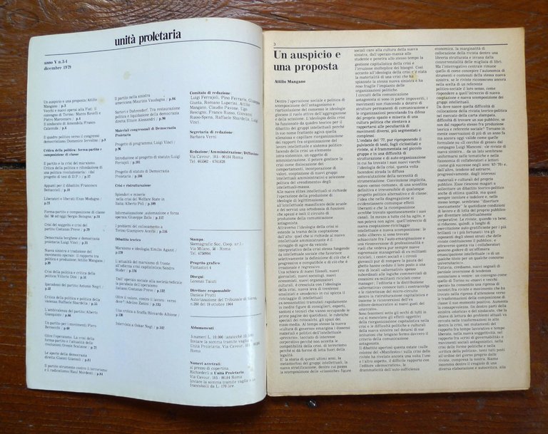UNITÀ PROLETARIA 3-4 1979.Rivista bimestrale di Democrazia Proletaria[Oskar Negt | Immagine Gallery 2