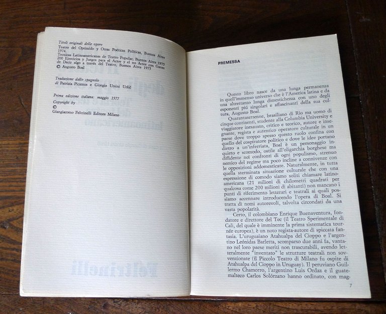 Ursic,AUGUSTO BOAL.IL TEATRO DEGLI OPPRESSI.TEORIA E TECNICA,1977 Feltrinelli