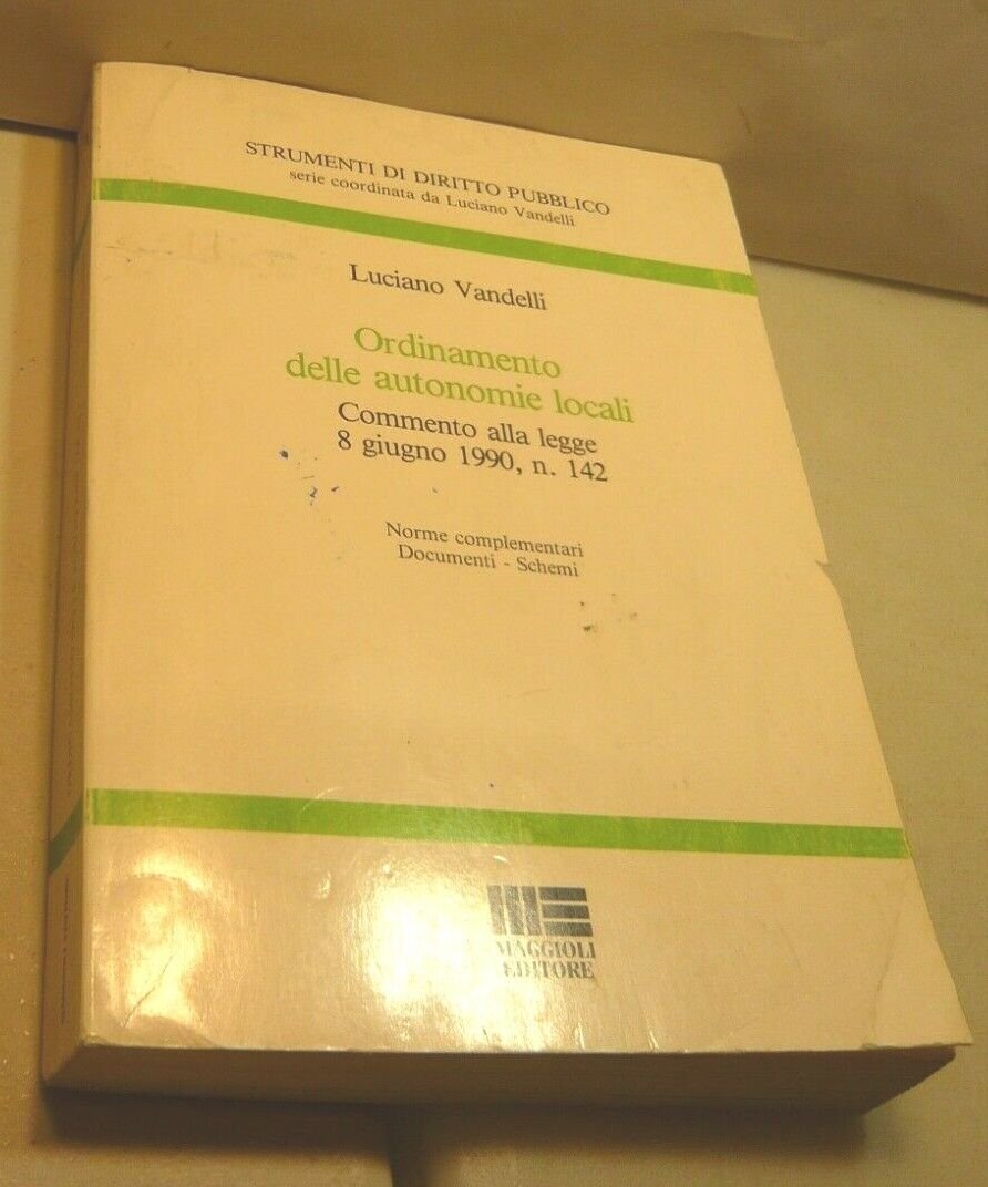 Vandelli,ORDINAMENTO DELLE AUTONOMIE LOCALI,1990[legge 8 giugno 1990