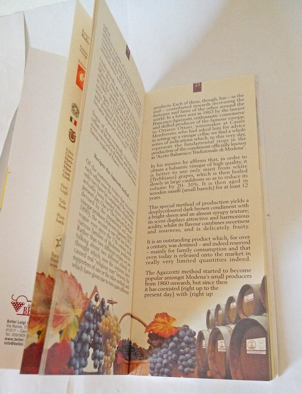 Vellani,ACETO BALSAMICO DI MODENA.BALSAMIC VINEGAR OF,2005 Baraldini[storia
