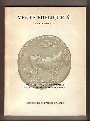 VENTE PUBLIQUE 61,BÂLE 1982,MONNAIES GRECQUES ET ROMAINES[asta,prezzi monete