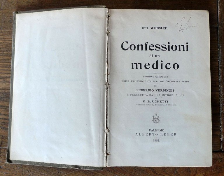 Veressaief,CONFESSIONI DI UN MEDICO,1902 Alberto Reber[MEDICINA