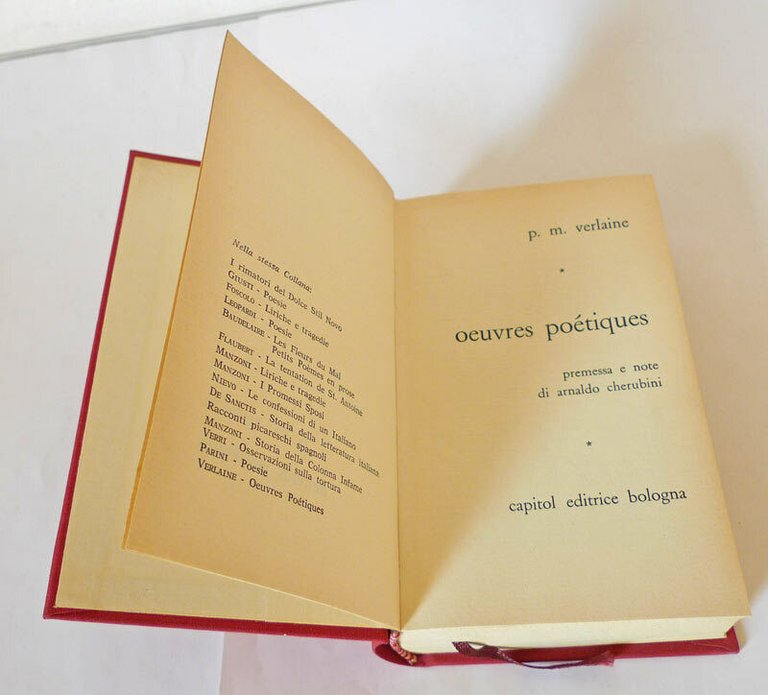 Verlaine,OEUVRES POÉTIQUES,1962 Capitol[poesia,note A.Cherubini