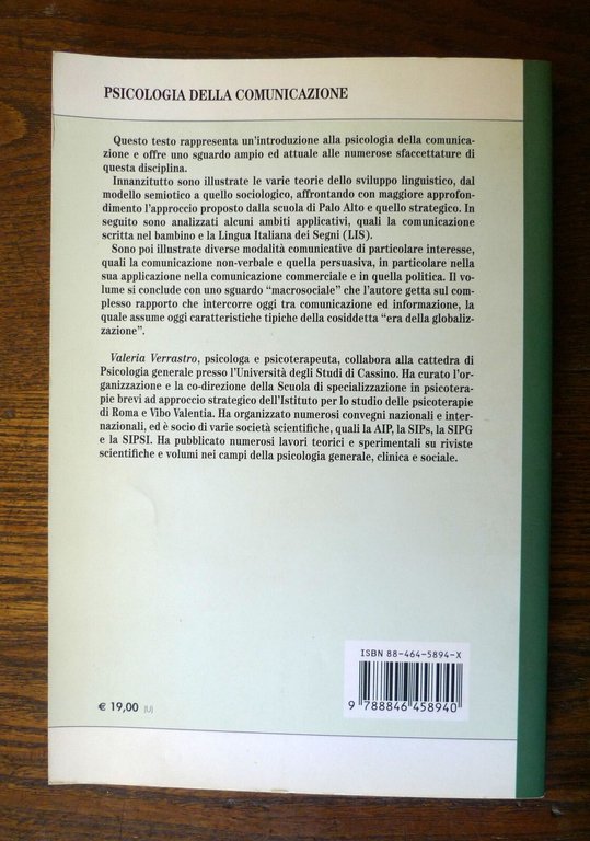 Verrastro,PSICOLOGIA DELLA COMUNICAZIONE,2005 FrancoAngeli[manuale