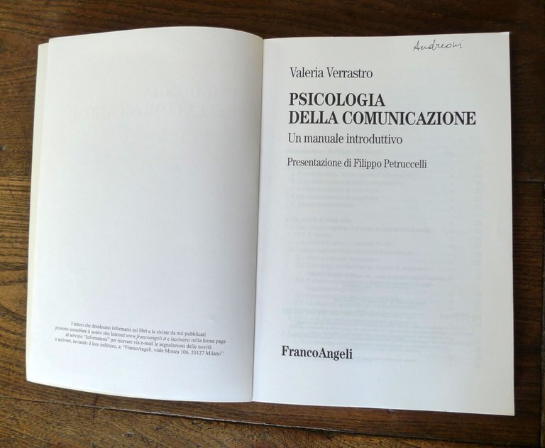 Verrastro,PSICOLOGIA DELLA COMUNICAZIONE,2005 FrancoAngeli[manuale