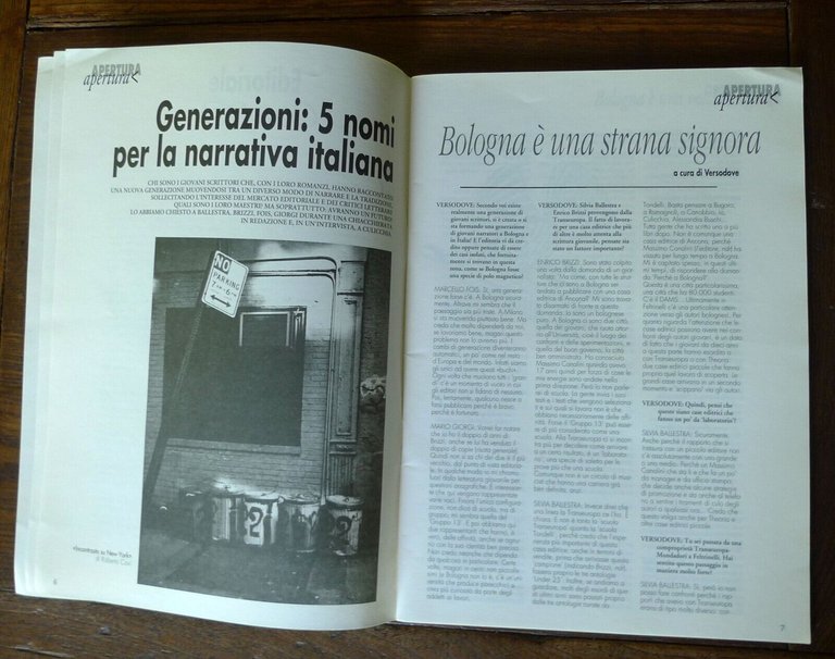 VERSODOVE.RIVISTA DI LETTERATURA 2 1995[Ballestra,Brizzi,Culicchia,Fois,Giorgi