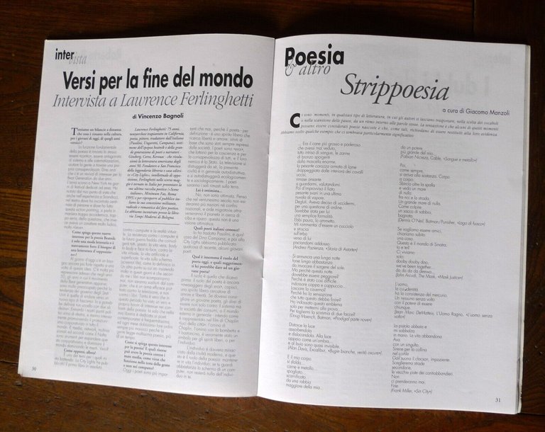VERSODOVE.RIVISTA DI LETTERATURA 3 1995[Ferlinghetti,Roberto Roversi,fumetti