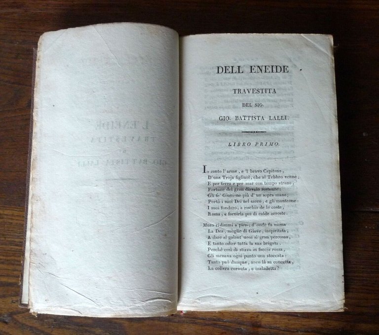 VIRGILIO,ENEIDE TRAVESTITA DI GIO.BATTISTA LALLI,1822 Gaspero Ricci,Firenze