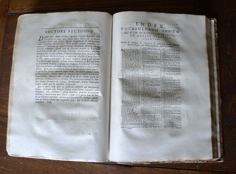 Virgilio,P.VIRGILII MARONIS OPERA,1722 BARBOU+INDEX VOCABULORUM[POESIA LATINA