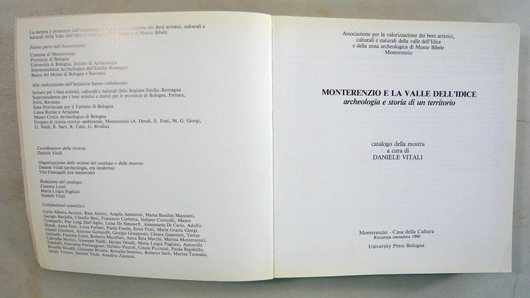 Vitali,MONTERENZIO E LA VALLE DELL’IDICE,1990[catalogo mostra,ARCHEOLOGIA,STORIA