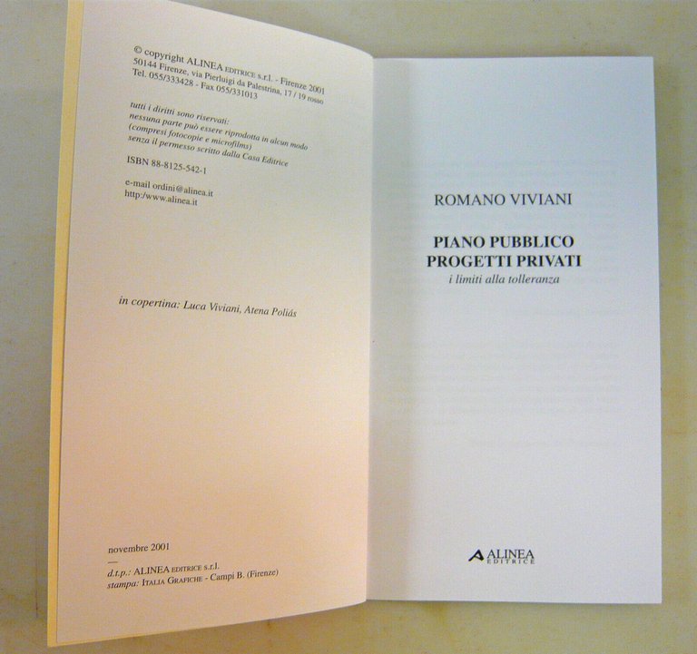 Viviani,PIANO PUBBLICO PROGETTI PRIVATI,2001 Alinea[urbanistica,architettura