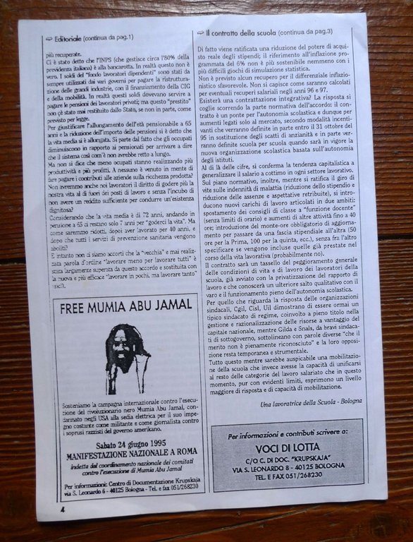 VOCI DI LOTTA n.3 Mag.1995.FOGLIO DI INFORMAZIONE ANTICAPITALISTA[Bologna | Immagine Gallery 3