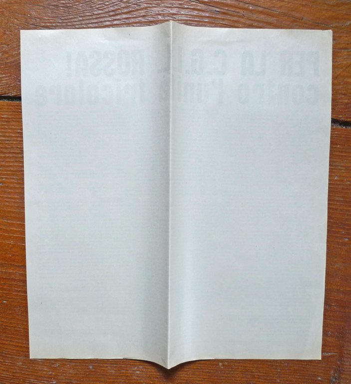 [VOLANTINO]PER LA CGIL ROSSA!CONTRO L'UNITÀ TRICOLORE,1970[PCInt,comunismo