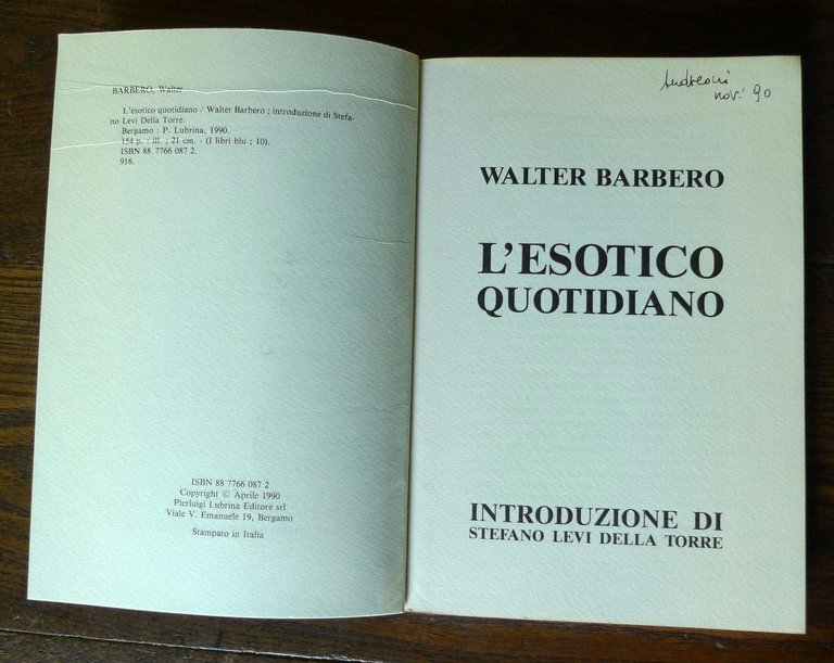 Walter Barbero,L'ESOTICO QUOTIDIANO,1990 Lubrina[architettura,Africa