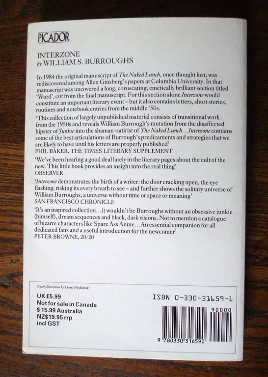 William S.Burroughs,INTERZONE,1990 Picador/Pan Books | Immagine Gallery 2