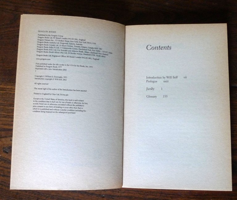 William S.Burroughs,JUNKY,2002 Penguin Books[Introduction by Will Self